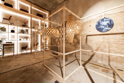 Adamlamp bamboo light hexagonal lamp fixtures 360 design budapest exhibition