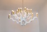Adamlamp Chandelier 18 Arm White Gold 75 side view light on