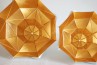 Octagon Fat Gold Faceted Suspended Lights, Inside, gold surface, inside, 