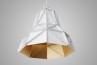 Octagon Fat Gold Faceted Light,suspended light, side view, 