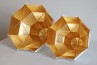 Octagon Fat Gold Faceted Suspended Lights, Inside, gold surface, 