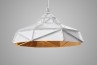 Octagon Wide Gold Faceted Suspended Light, Gold White RAL9016, 
