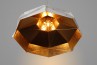 Octagon Wide Gold Faceted Suspended Light, Octagon shape, 