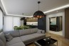 Adamlamp Sun Chandelier Copper 70 outside matte black interior render private home Budapest 