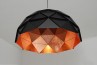 Adamlamp Sun Chandelier Copper 100 Matte Black finish, Large Suspended Light 100 cm diameter, copper leaf,