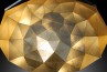 Sun Chandelier Gold 140 large suspension, golden triangle surface, 