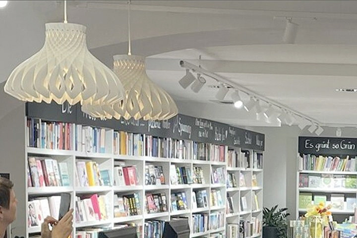 Adamlamp Dome Wide 52 Pendant Light Morawa Bookstores Austria geometric design ceiling light
