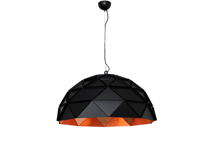 Adamlamp Sun Chandelier Copper 70 Large Suspended Light, Matte Black finish, Triangles system,  