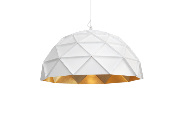 Sun Chandelier Gold 100, satin white RAL9016, 