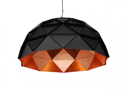 Adamlamp Sun Chandelier Copper 100 Large Suspended Light, Matte Black finish, Triangles system,  Adamlamp Sun Chandelier Copper 100 Matte Black finish, Large Suspended Light, Copper Inside, Triangles,  Adamlamp Sun Chandelier Copper 100 Matte Black finish