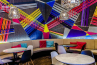 Adamlamp lattice ligth stainless steel chrome pendant lights Casati hotel Budapest