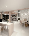 Adamlamp Bamboo Light Hexagonal Pendant Lighing fixtures Private Apartment Sopron Interior 