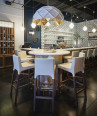 Sun Chandelier Gold 100 / 140 Lighting Fixtures Beckrew Houston TX Wine Bar 