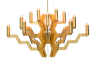 Arm 18 Chandelier Gold 75 Candelabro de oro hecho a mano para espacios minimalistas
