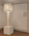 Floor and pendant lighting objects in exhibition context