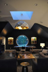 Adamlamp Sun Chandelier 100 Gold White Private home Game Room Interior Concorde MA US