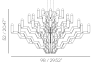 Adamlamp Chandelier 40 Arm 98 Gold dimensions