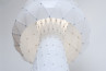 Diamond Grid Table Light 100, lighting stucture, bottom view, light on, 