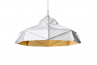 Octagon Wide Gold Faceted suspended Light, stainless steel, gold inside, white powder-coated