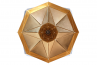 Octagon Wide Gold Faceted Suspended Light, Octagon shape, bottom view, 