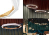 Discover the Sun Chandelier Ring Light, featuring a striking geometric design and a frosted diffuser that enhances any modern interior with a warm glow.