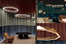 Enhance your home or business with the Sun Chandelier Ring Light. Its unique geometric structure and radiant light create an inviting atmosphere in any environment.