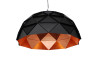Adamlamp Sun Chandelier Copper 100 Matte Black finish, Large Suspended Light 100 cm diameter, copper leaf, 