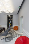 Adamlamp geometric ceiling light installation casati hotel budapest lobby lighting 