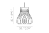 Adamlamp Dome Pendant Tall 32, Suspended Light, size