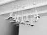 hexagon stainless steel pendant lights mirror inside powder coating white exterior finish   