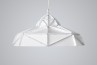 Octagon Wide Gold Faceted Suspended Light, side view, outside: white powder-coated