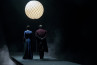 adamlamp diamond grid ball light, The Merchant of Venice, Theater, large geometric light sphere installation,  