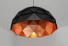 Adamlamp Sun Chandelier Copper 100 Matte Black finish, Large Suspended Light 100 cm diameter, copper leaf,