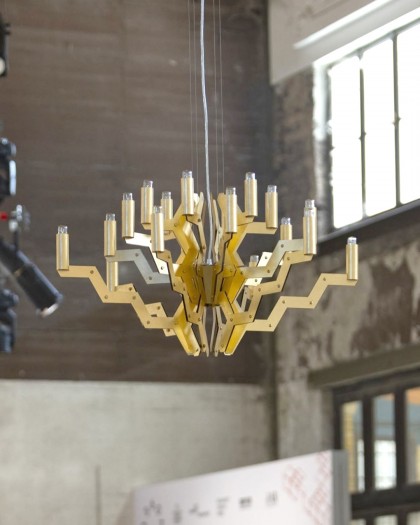 ADAMLAMP Arm 18 gold chandelier – geometric design lighting – exhibition 2024