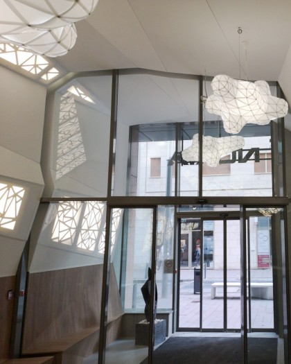 Cloud Light 125 Corvin Towers Office Lobby Budapest Large cloud shape ceiling light fixtures