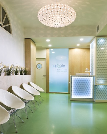 Adamlamp geometry apet white lattice ellipse shape ceiling pendant light lobby decoration light ISmile Dental Clinic Budapest 