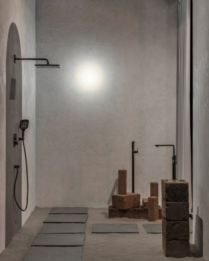 Adamlamp Modular Faceted Wall Light Ball 50 modern geometry white diffuse scone lamp Grohe Interior S/alon Budapest S/22 Home Trend exhibition Budapest Sport Arena