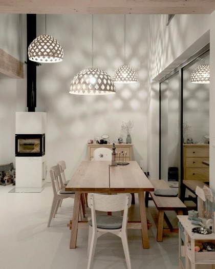 Adamlamp Bamboo Light Hexagonal Pendant Lighing fixtures Private Apartment Sopron Interior 