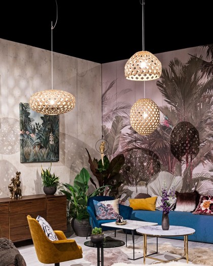 Illuminate your home with our Bamboo Light Hexagonal collection. Unique hexagonal designs crafted from bamboo plywood add a touch of nature to your decor.