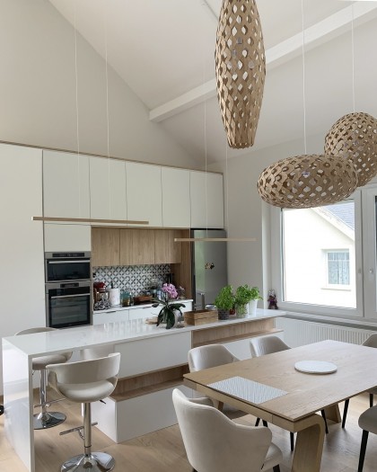 Bamboo Light Hexagonal, Bamboo Pendant Light fixtures, Private Apartment Budapest, home design light, 