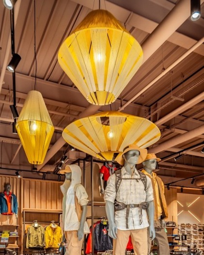 adamlamp yarn lighting fixtures custom textile design lamp Dockyard Islands Romania clothing stores interior design m78studio