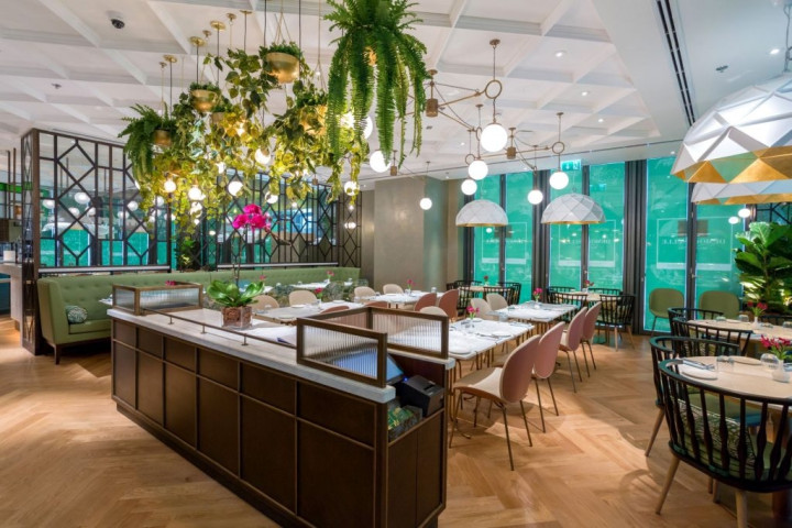 Sun Chandelier Gold 100 Restaurant Galvin Demoiselle Dubai Gold Dome Lighting Fixtures