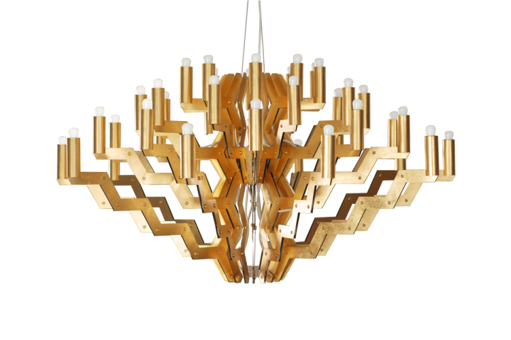 Adamlamp Chandelier Arm 40 Chandelier 98 Gold Stainless steel  traditional water gilding off