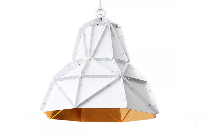 Octagon Fat Gold Faceted Light, suspended light, 