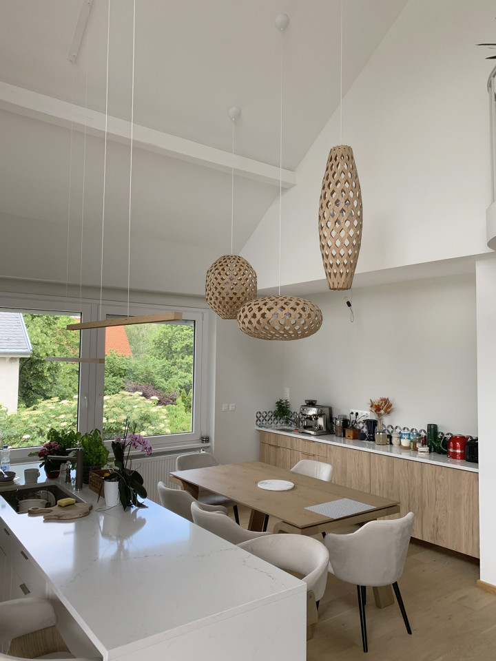 Bamboo Light Hexagonal, Bamboo Pendant Light fixtures, Private Apartment Budapest, home design light, 