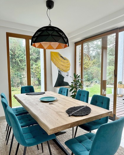 Adamlamp Sun Chandelier Copper 70 Matte Black Private Apartment Veresegyhaz Hungary, Large copper ceiling light, kitchen table lighting fixtures,   