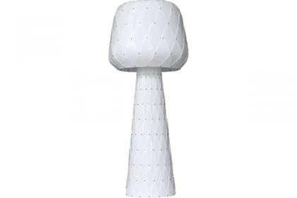Diamond Grid Table Light 100 , front view, white inside, 