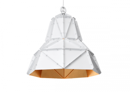 Octagon Fat Gold Faceted Light, suspended light, white, 