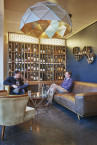Sun Chandelier Gold 100 / 140 Lighting Fixtures Beckrew Houston TX Wine Bar 