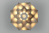 BLOOM ljuskrona 100 grön utsida silver interiör lampa